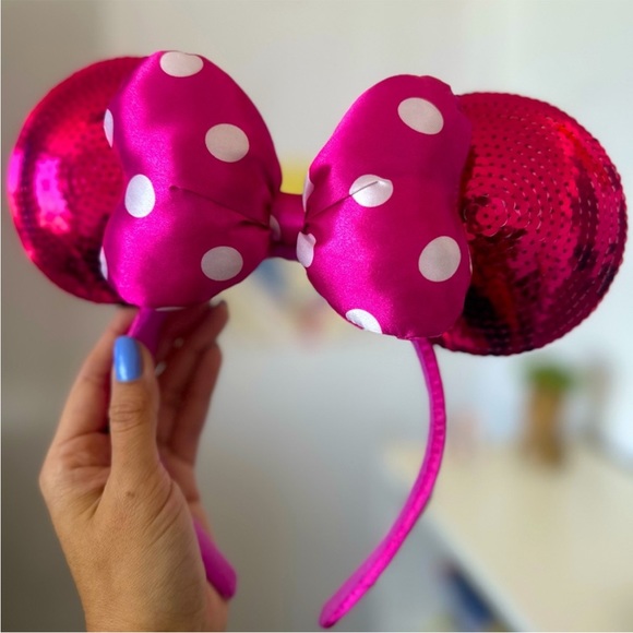 Disney Accessories - Disney Minnie Mouse Hot Pink Sequin Ears